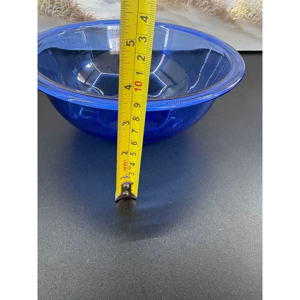 Pyrex Cobalt Blue Glass Mixing Bowl 2.5 Quart 325 Round Serving Dish Vintage